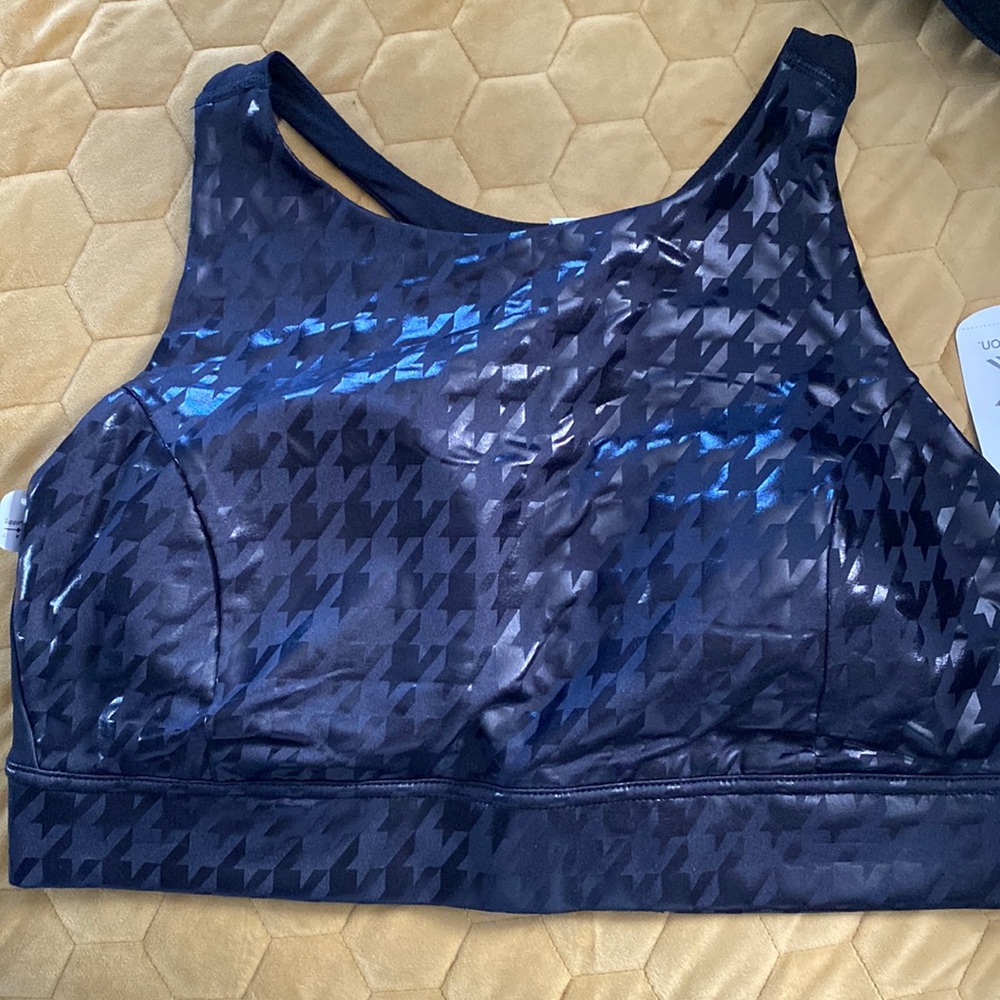 Xersion houndstooth foil sports bra